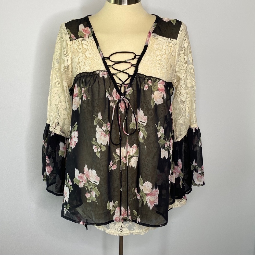 Ryu Anthropologie Floral Lace Blouse